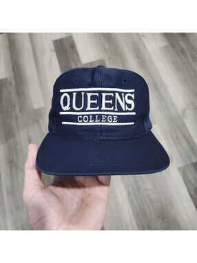 Vintage The Game Queens College Bar Script New York Snapback Hat Rare